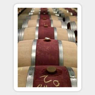 Barrels upon barrels of wine Sticker